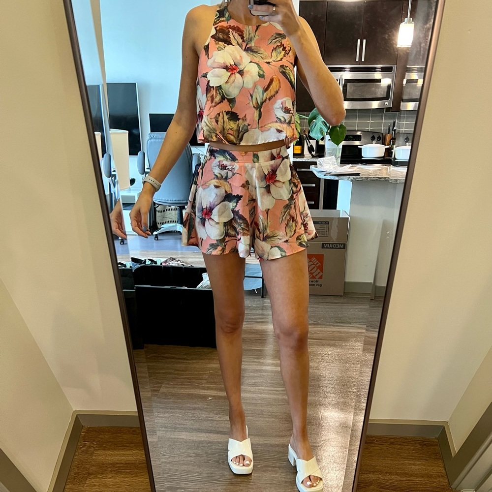 Henri Girl shorts & tank floral set